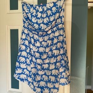 Lilly Pulitzer Strapless Elephant print dress